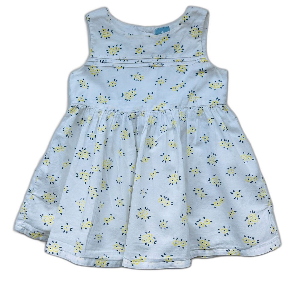 Baby Gap White Floral Sleeveless Dress Size 12-18 months